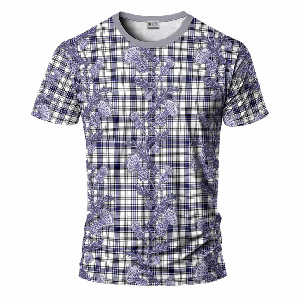 Hannay Tartan T-Shirt Seamless Scottish Thistle Flowers