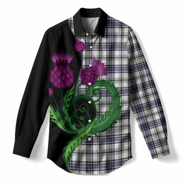 Hannay Tartan Women Casual Shirt Traditional Scottish Thistle