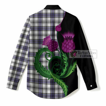 Hannay Tartan Women Casual Shirt Traditional Scottish Thistle