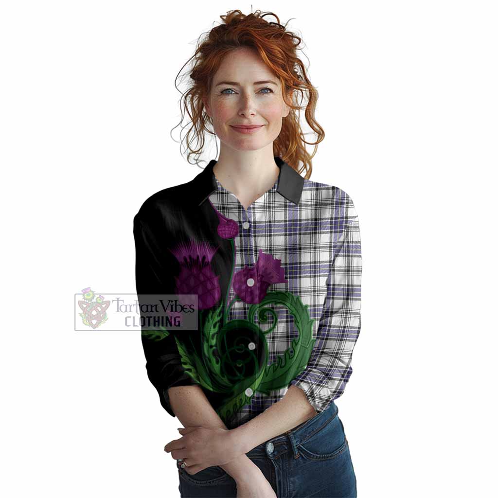 Hannay Tartan Women Casual Shirt Traditional Scottish Thistle