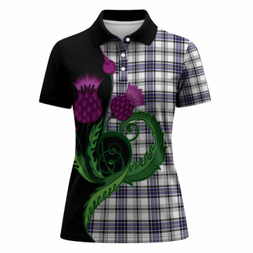 Hannay Tartan Women Polo Shirt Traditional Scottish Thistle