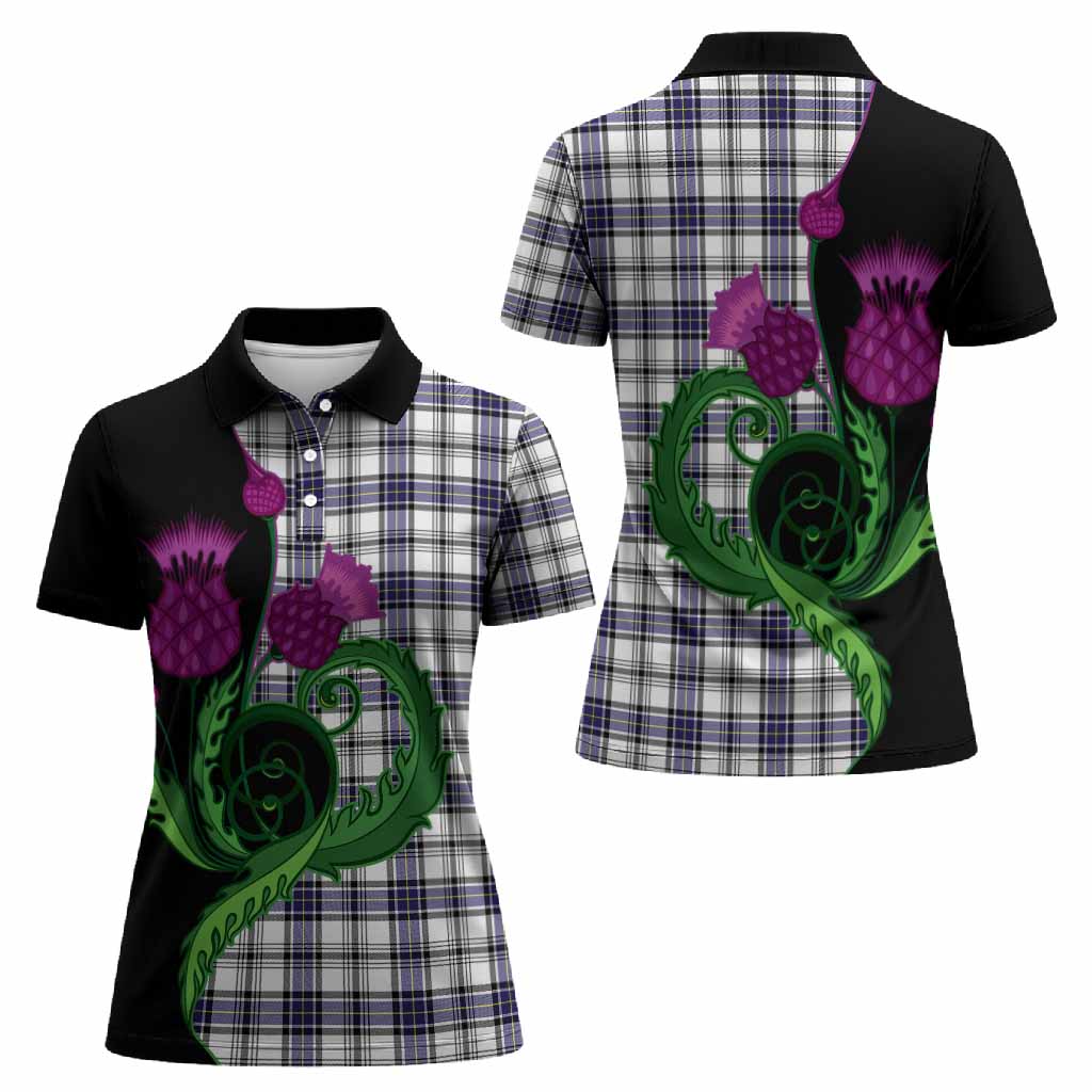 Hannay Tartan Women Polo Shirt Traditional Scottish Thistle