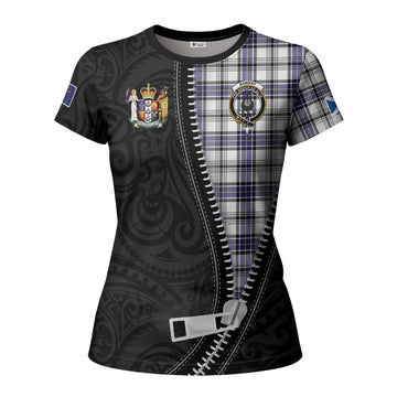 Hannay Tartan Women T shirt New Zealand Pattern Unique Zipper Stylized