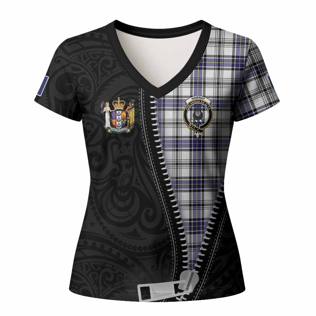 Hannay Tartan Women T shirt New Zealand Pattern Unique Zipper Stylized