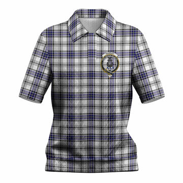 Hannay Tartan Women’s Polo Sweater Top with Family Crest