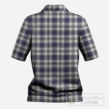 Hannay Tartan Women’s Polo Sweater Top with Family Crest