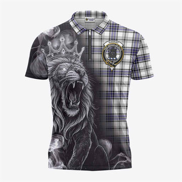 Hannay Tartan Zipper Polo Shirt Roaring Lion Heritage