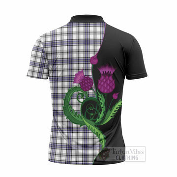 Hannay Tartan Zipper Polo Shirt Traditional Scottish Thistle
