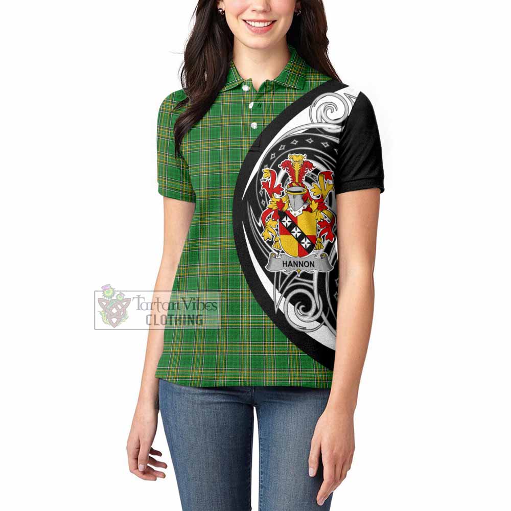 Hannon Irish Clan Women's Polo Shirt Celtic Circle Style - Tartan Vibes Clothing