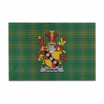 Hannon Irish Clan Tartan House Flag with Coat of Arms