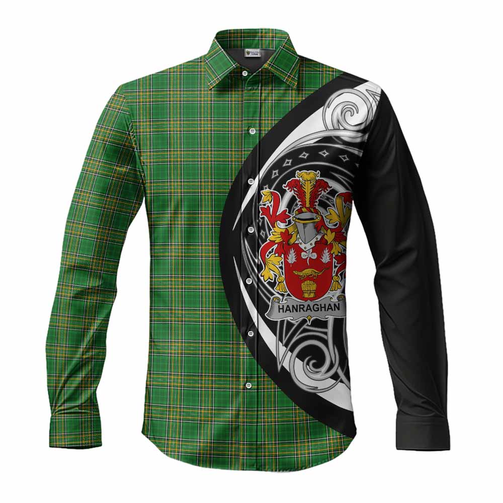 Hanraghan Irish Clan Long Sleeve Button Shirt Celtic Circle Style Men's Shirt S - Tartan Vibes Clothing