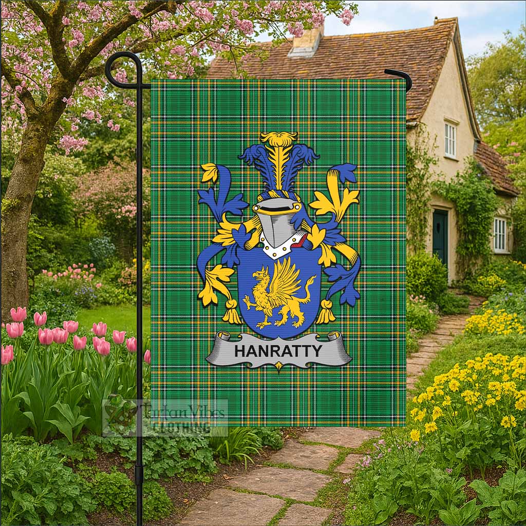 Hanratty Irish Clan Tartan Flag with Coat of Arms
