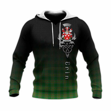 Hansard Irish Clan Knitted Hoodie with Coat of Arms Erin Go Bragh Celtic Inspired