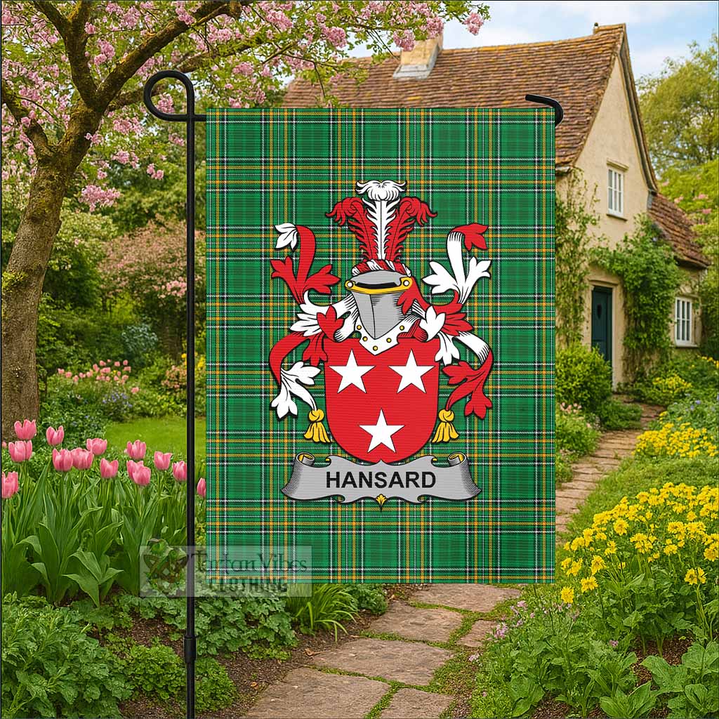 Hansard Irish Clan Tartan Flag with Coat of Arms
