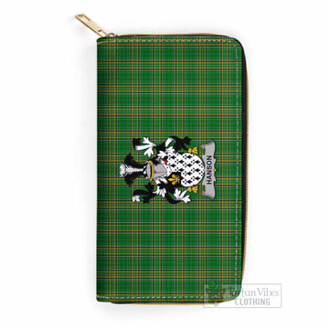 Tartan Vibes Clothing Hanson Irish Clan Tartan Women's Leather Wallet with Coat of Arms