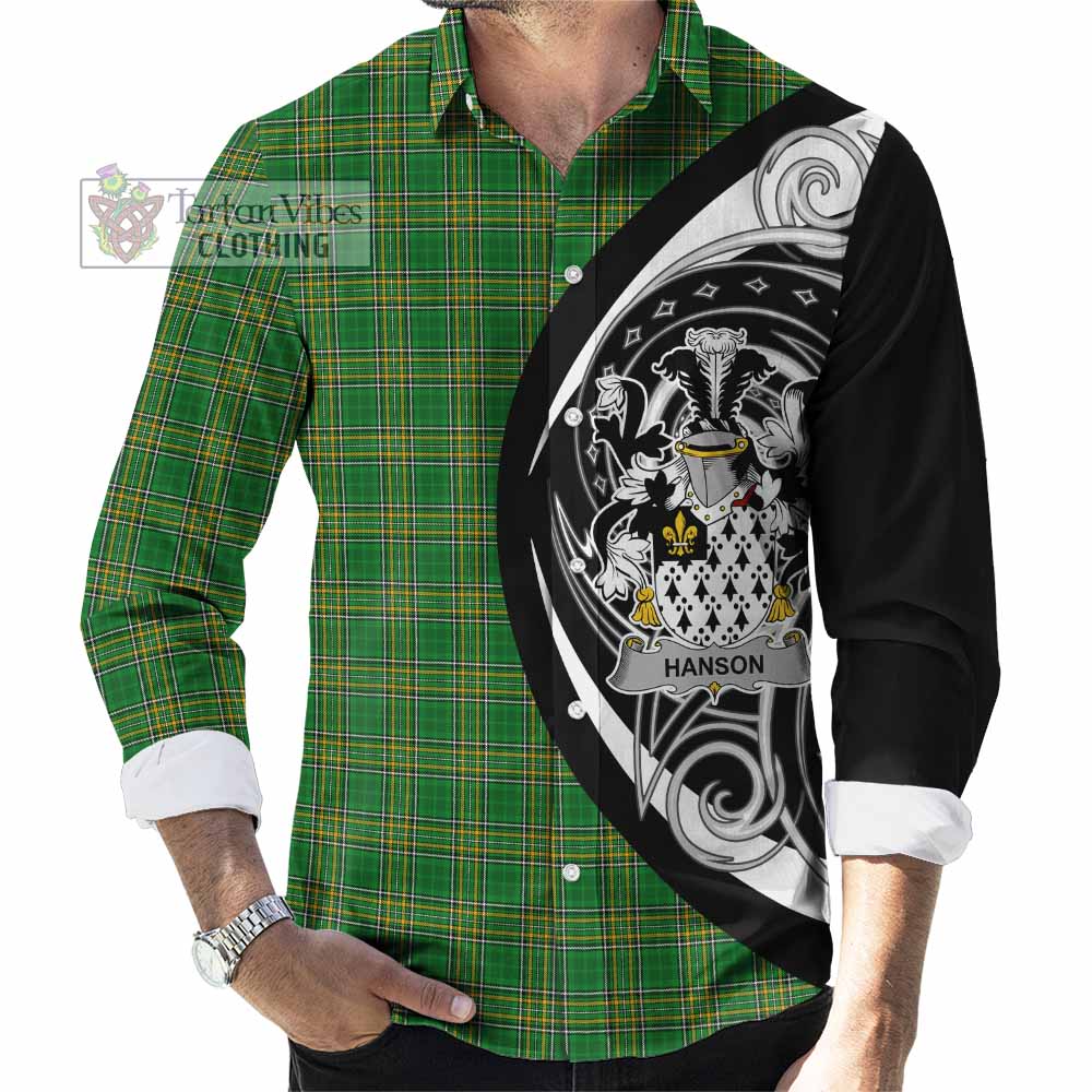 Tartan Vibes Clothing Hanson Irish Clan Long Sleeve Button Shirt Celtic Circle Style