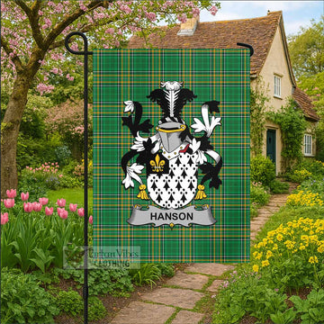 Hanson Irish Clan Tartan Flag with Coat of Arms