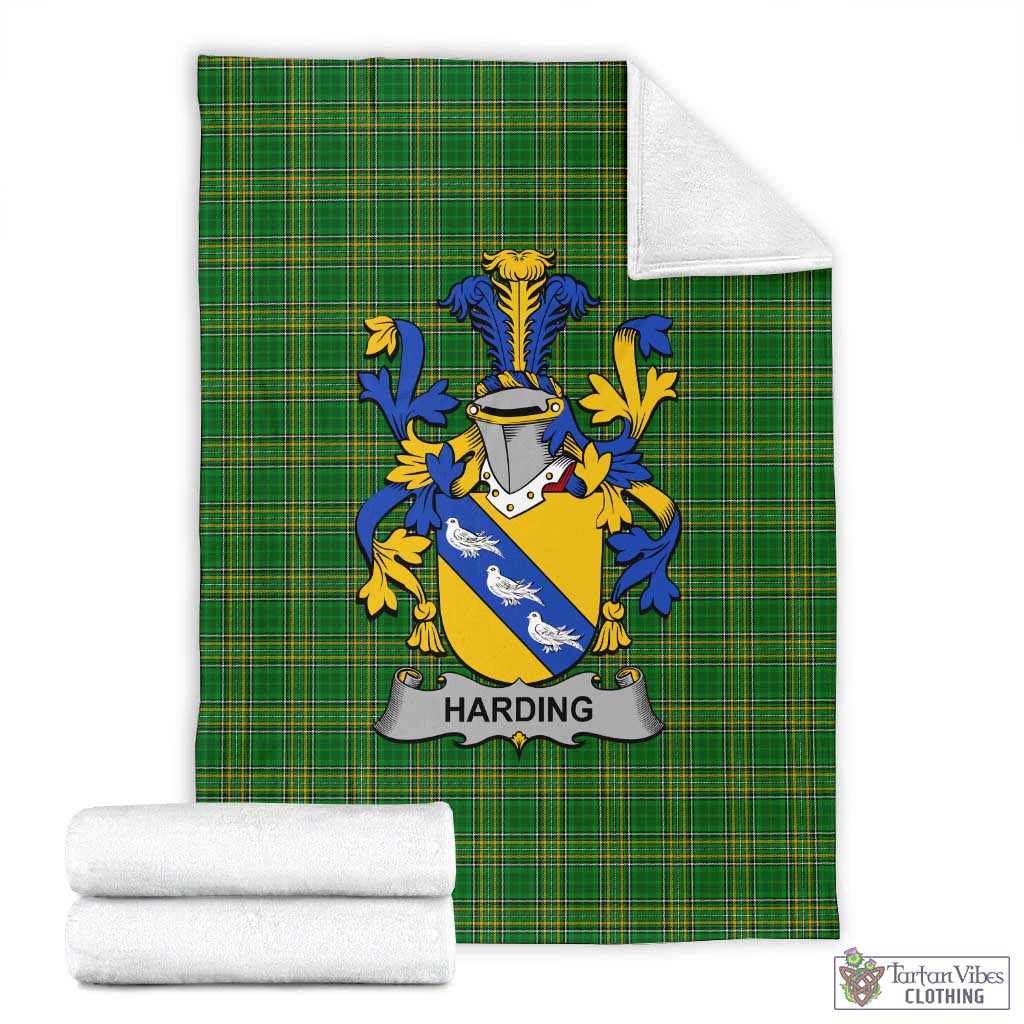 Harding Irish Clan Tartan Blanket with Coat of Arms X-Large 59 x 79 inches 150 x 200 cm - Tartan Vibes Clothing
