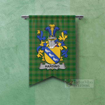 Harding Irish Clan Tartan Gonfalon, Tartan Banner with Coat of Arms