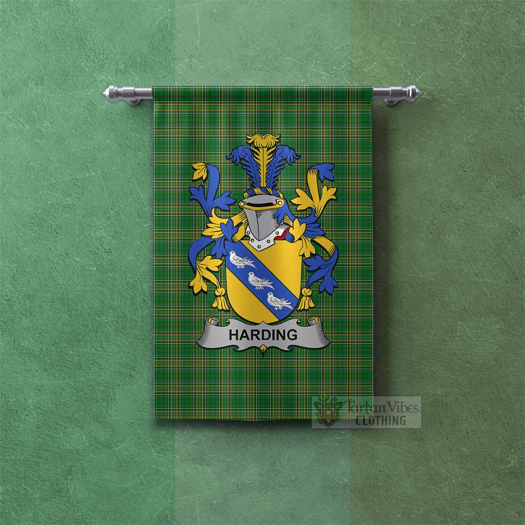 Harding Irish Clan Tartan Gonfalon, Tartan Banner with Coat of Arms Rectangle - Tartan Vibes Clothing