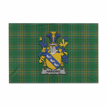 Harding Irish Clan Tartan House Flag with Coat of Arms