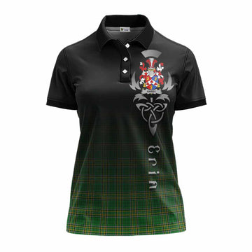 Hardy Irish Clan Women's Polo Shirt with Coat of Arms Erin Go Bragh Celtic Inspired