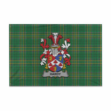 Hardy Irish Clan Tartan House Flag with Coat of Arms