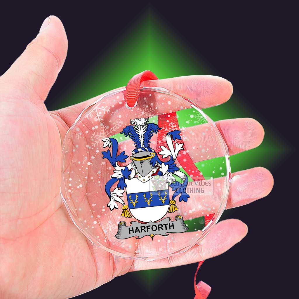 Harforth Irish Clan Christmas Glass Ornament with Coat of Arms - 2D-tartanvibesclothing