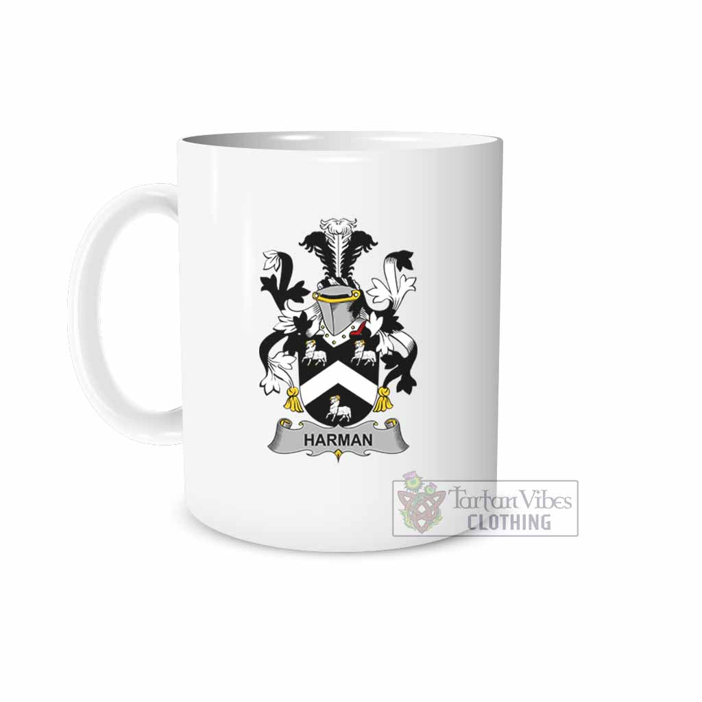 Harman Irish Clan Coat of Arms Ceramic Mug White - 2D-tartanvibesclothing