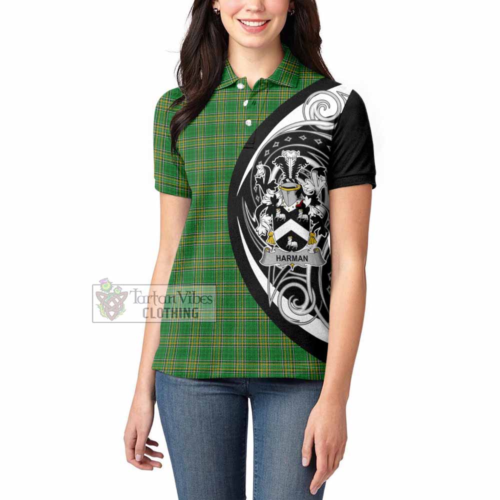 Harman Irish Clan Women's Polo Shirt Celtic Circle Style - Tartan Vibes Clothing