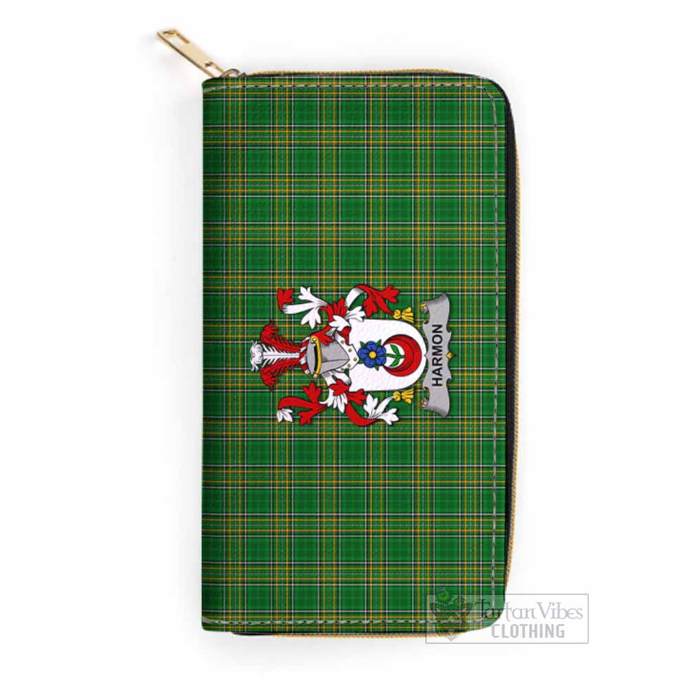 Harmon Irish Clan Tartan Women's Leather Wallet with Coat of Arms One Size 19.7*10.5*3.5 cm - Tartan Vibes Clothing