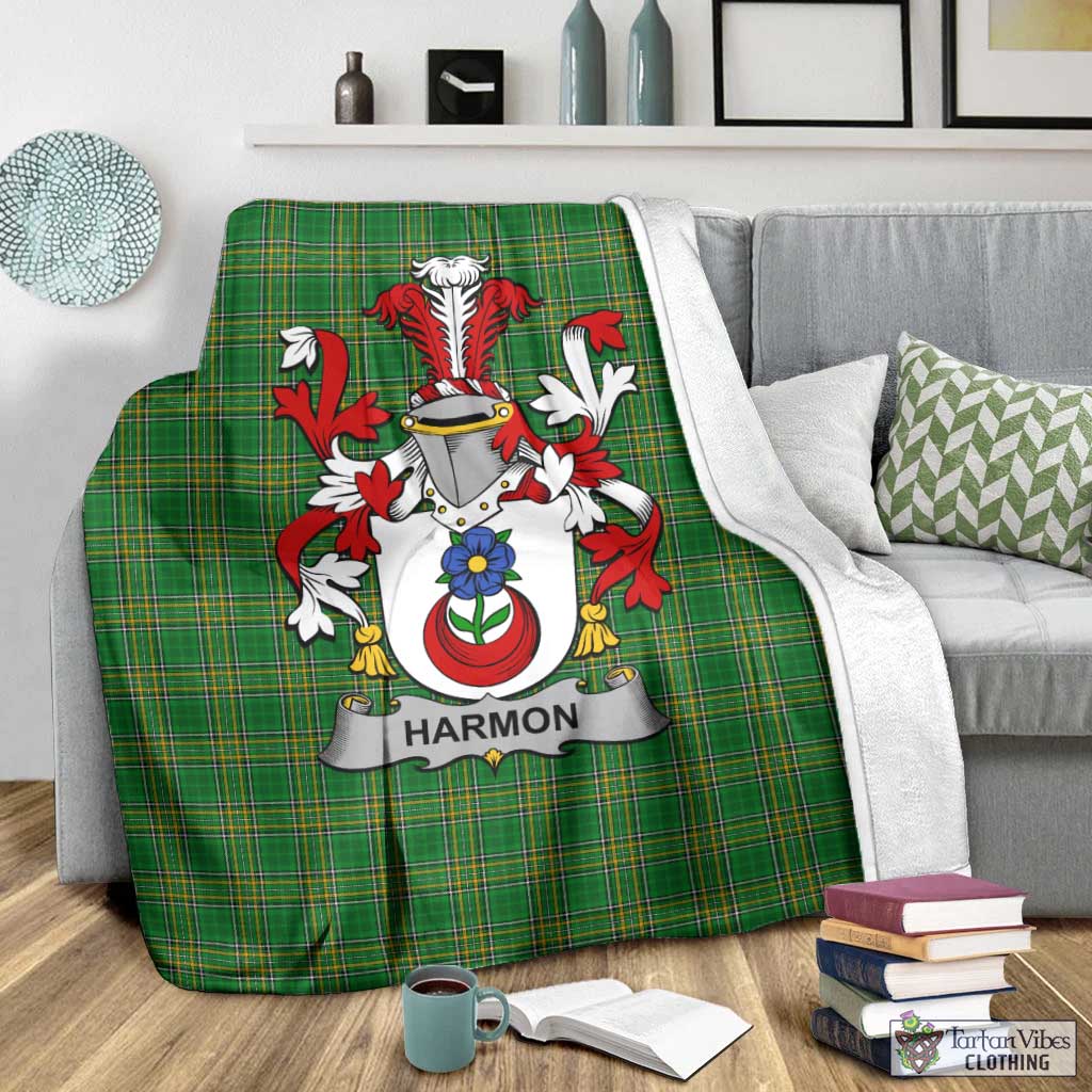 Harmon Irish Clan Tartan Blanket with Coat of Arms - Tartan Vibes Clothing