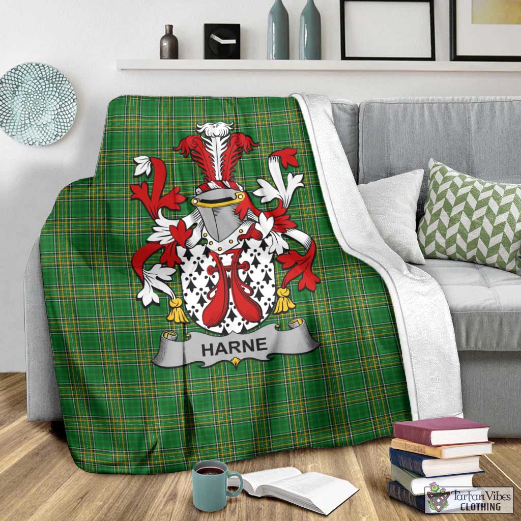 Harne Irish Clan Tartan Blanket with Coat of Arms - Tartan Vibes Clothing