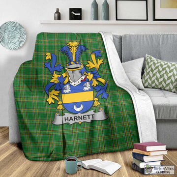 Harnett Irish Clan Tartan Blanket with Coat of Arms