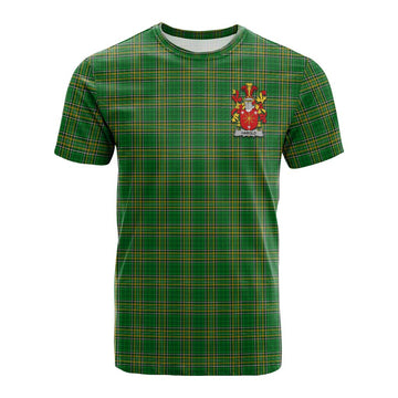 Harold Irish Clan Tartan Cotton T-shirt with Coat of Arms