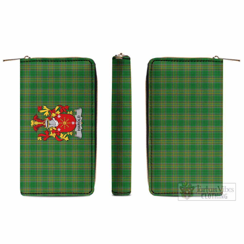 Harold Irish Clan Tartan Women's Leather Wallet with Coat of Arms - Tartan Vibes Clothing