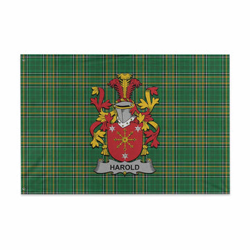 Harold Irish Clan Tartan House Flag with Coat of Arms