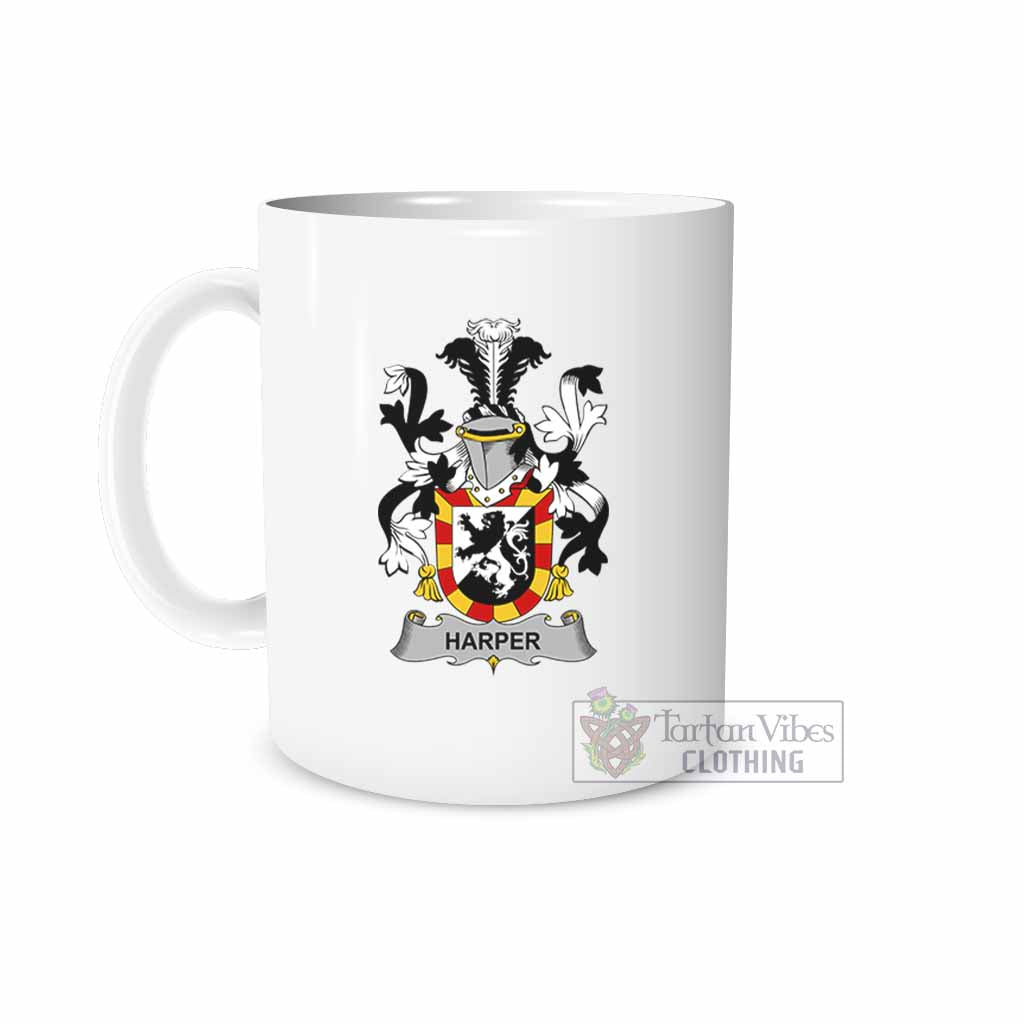 Harper Irish Clan Coat of Arms Ceramic Mug White - 2D-tartanvibesclothing