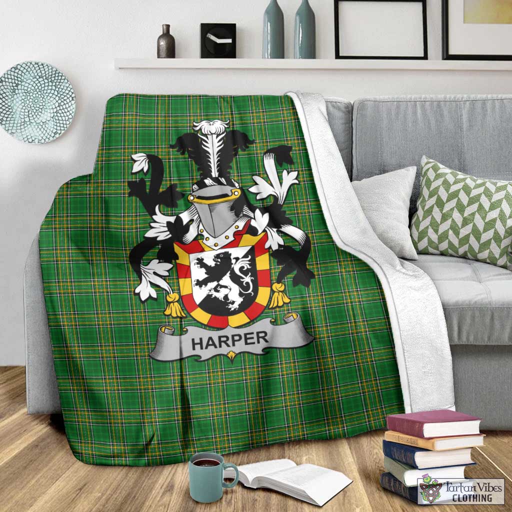Harper Irish Clan Tartan Blanket with Coat of Arms - Tartan Vibes Clothing