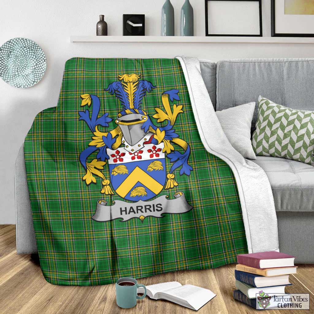 Harris Irish Clan Tartan Blanket with Coat of Arms - Tartan Vibes Clothing