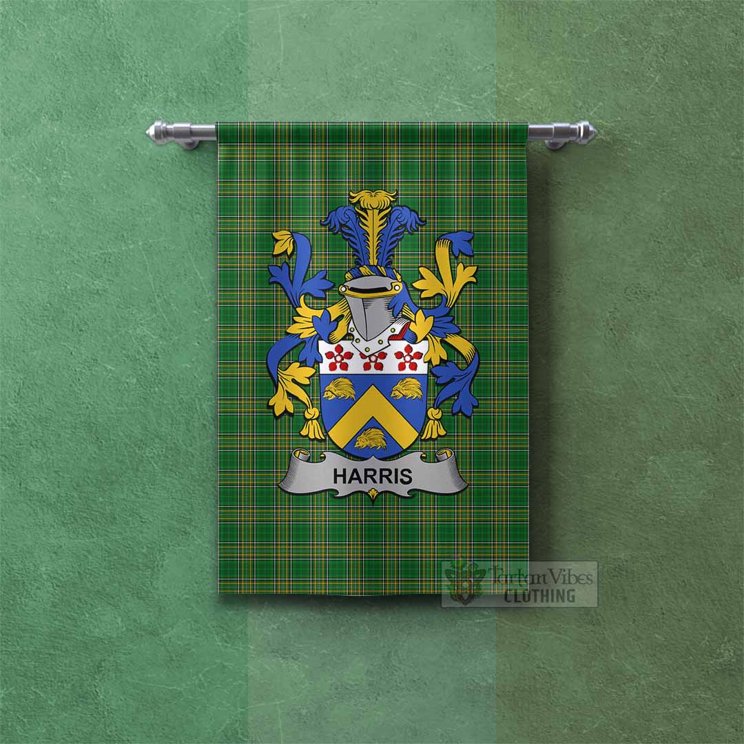 Harris Irish Clan Tartan Gonfalon, Tartan Banner with Coat of Arms Rectangle - Tartan Vibes Clothing