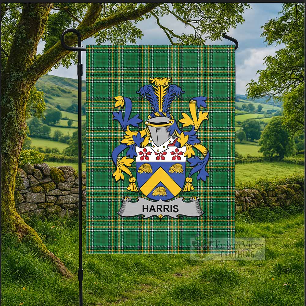 Harris Irish Clan Tartan Flag with Coat of Arms