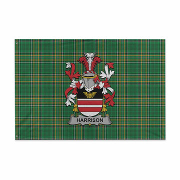 Harrison Irish Clan Tartan House Flag with Coat of Arms