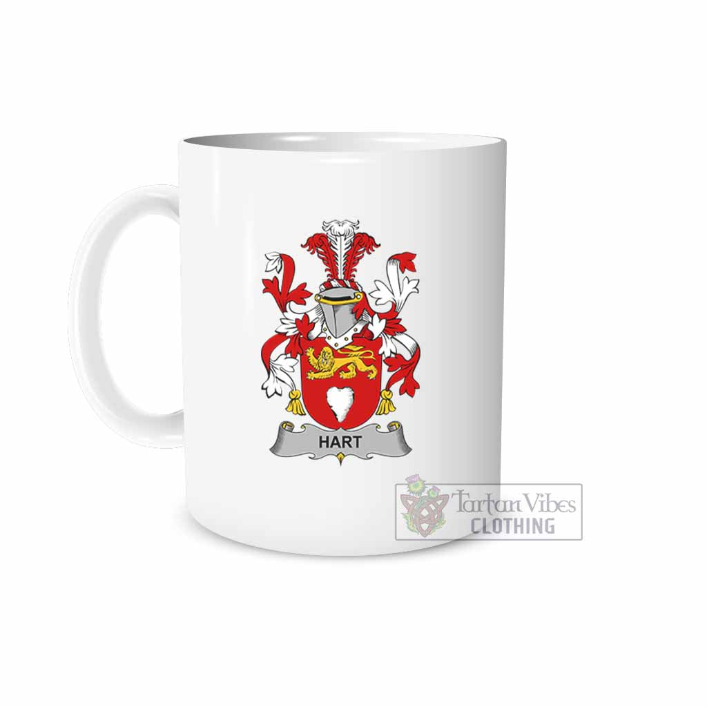 Hart Irish Clan Coat of Arms Ceramic Mug White - 2D-tartanvibesclothing