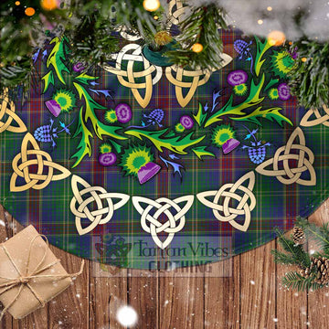 Tartan Vibes Clothing Hart Tartan Christmas Tree Skirt with Thistle Celtic Knot Style