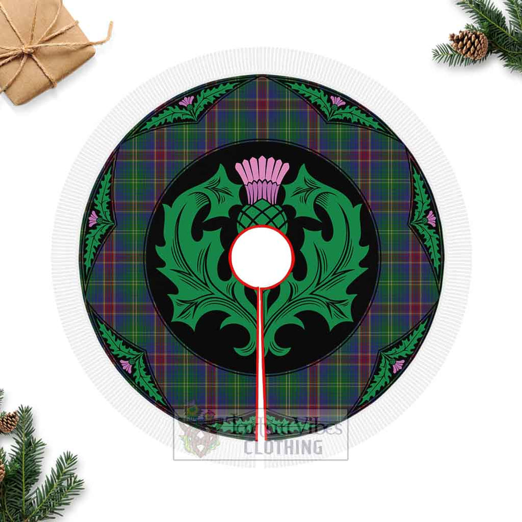 Tartan Vibes Clothing Hart Tartan Christmas Tree Skirt Scottish Thistle Style
