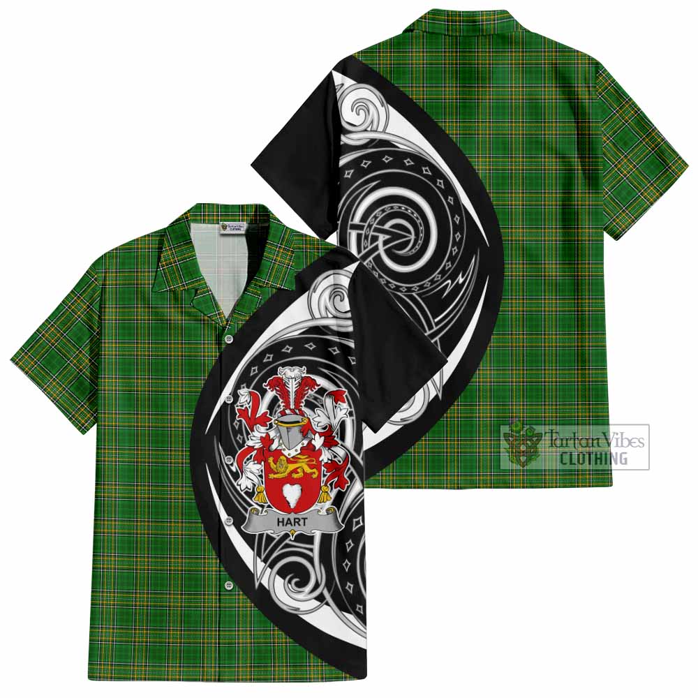 Tartan Vibes Clothing Hart Irish Clan Short Sleeve Button Shirt Celtic Circle Style