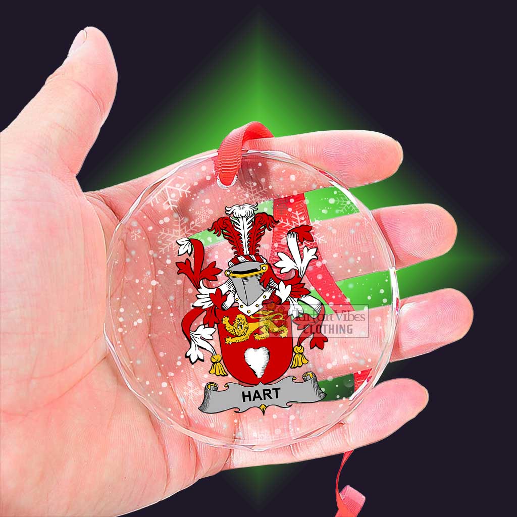 Hart Irish Clan Christmas Glass Ornament with Coat of Arms - 2D-tartanvibesclothing