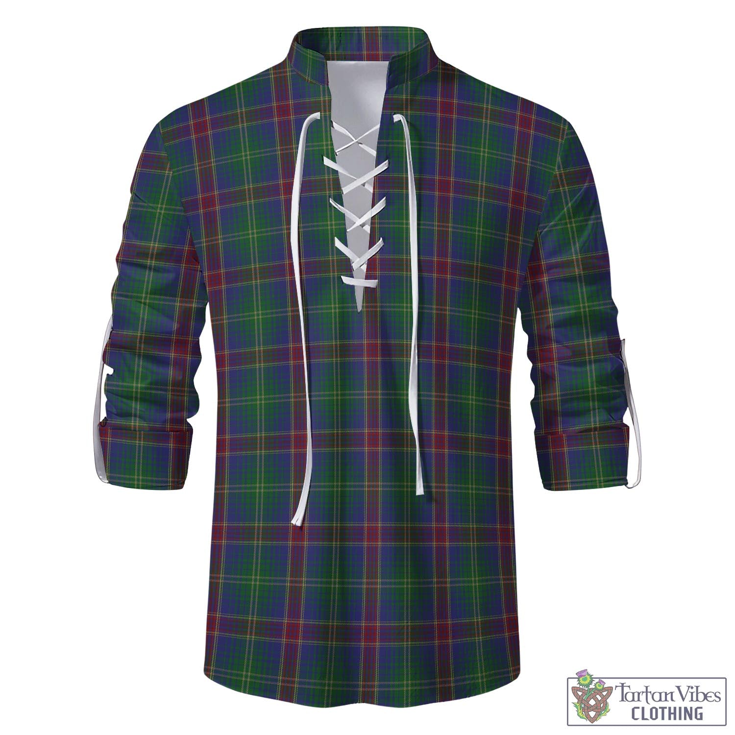 Tartan Vibes Clothing Hart of Scotland Tartan Men's Scottish Traditional Jacobite Ghillie Kilt Shirt