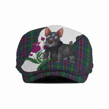 Hart Scottish Terrier Tartan Flat Cap, Jeff Cap Thistle Heritage Art